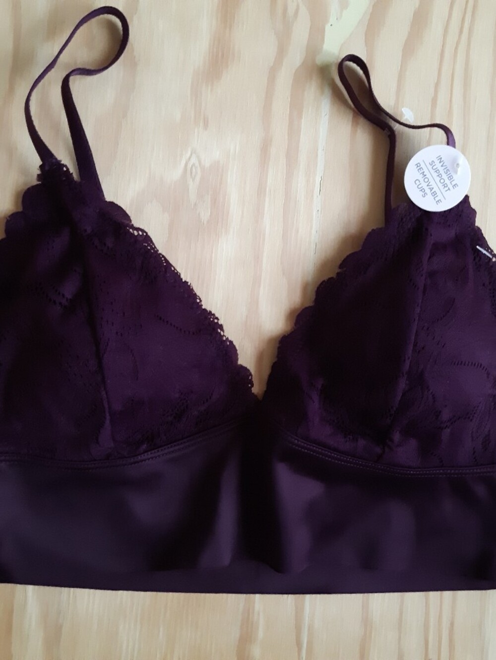 Danskin Plum Lace Bralette with Smooth Underband